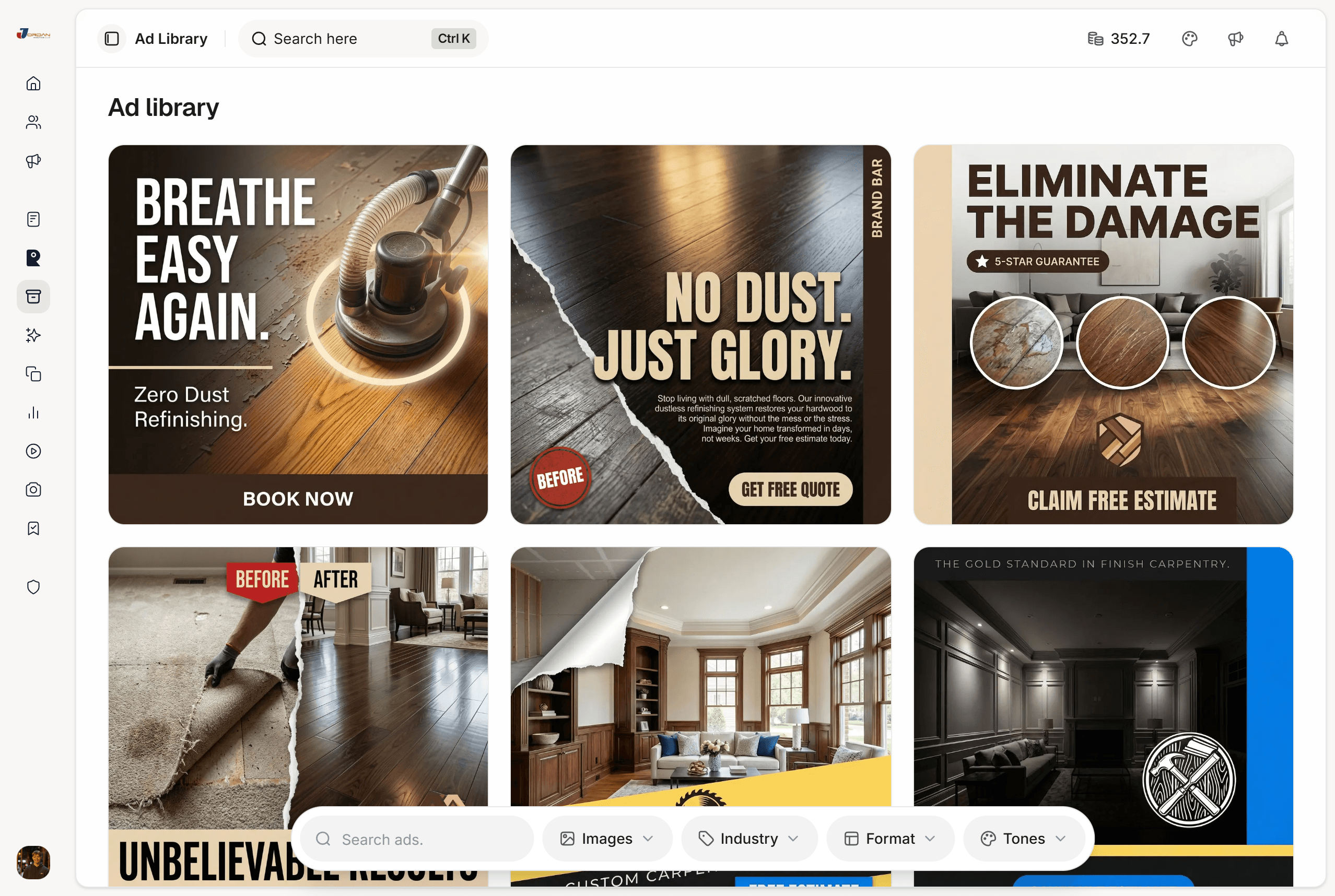 Raddivus ad library of successful ad formulas across industries